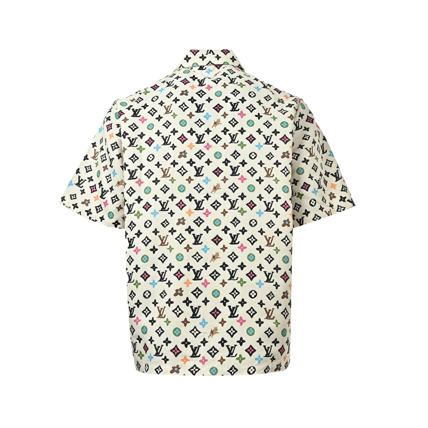 Louis Vuitton/Louis Vuitton collaboration printed mulberry silk short-sleeved shirt